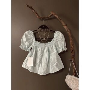 Aritzia Sunday Best Organic Linen Babydoll Top